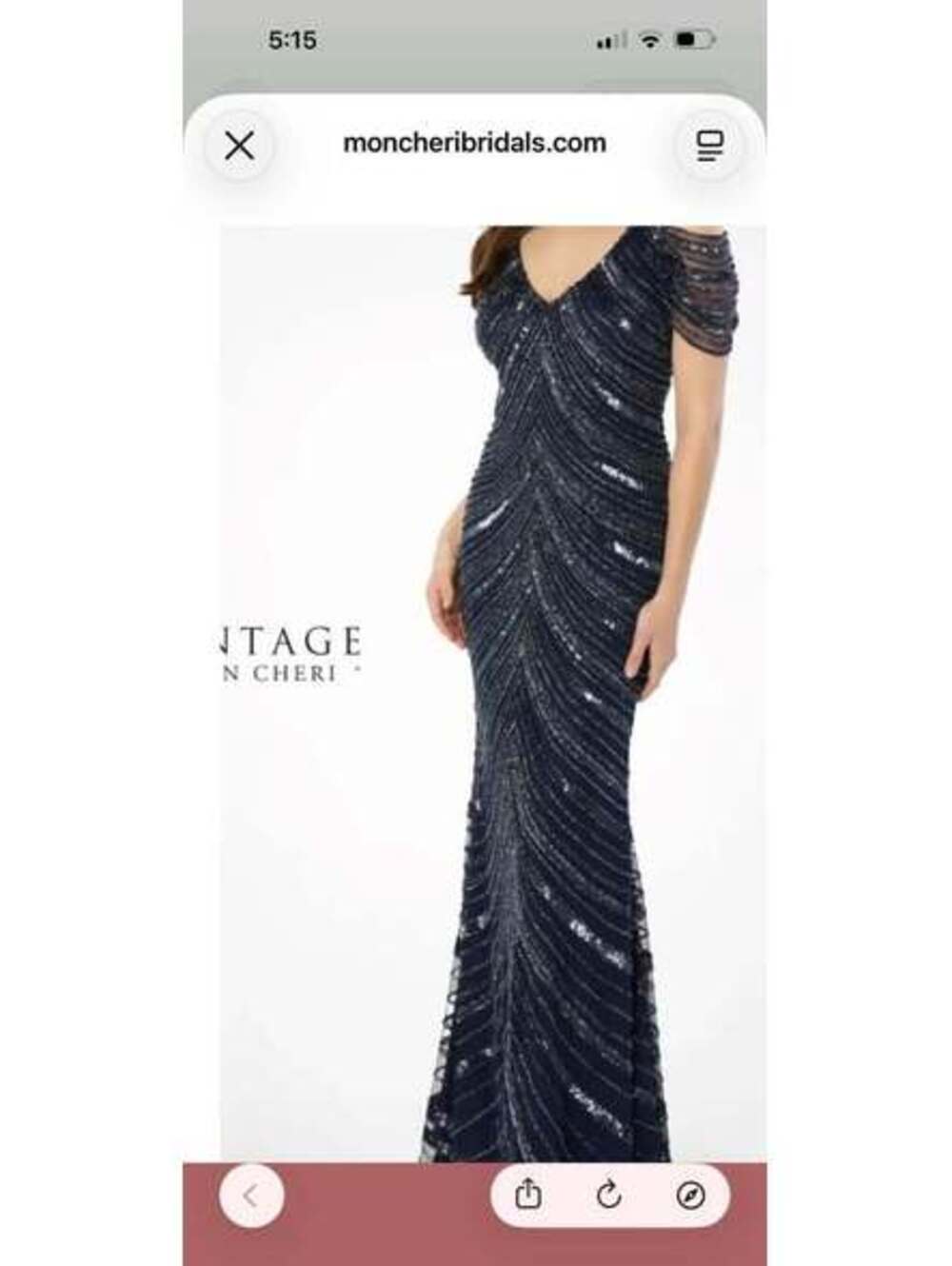 NWT Montage by Mon Cheri M2244 Fitted Evening Dress Champagne Size SM